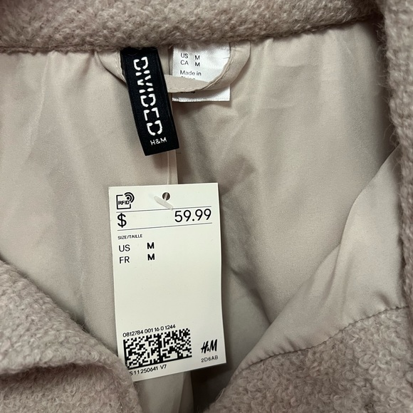 H&M Beige Cropped Shirt Jacket Shacket - Picture 5 of 8